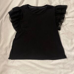 Black ruffle sleeve shirt medium